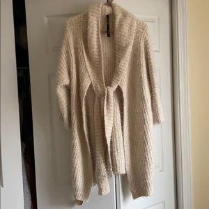 Renee C Soft Cream Chenille Cardigan